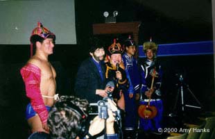 photo; Paul with K>O> and the Eagles of Tuva at the Roxie theatre after a screeening of Genghis Blues